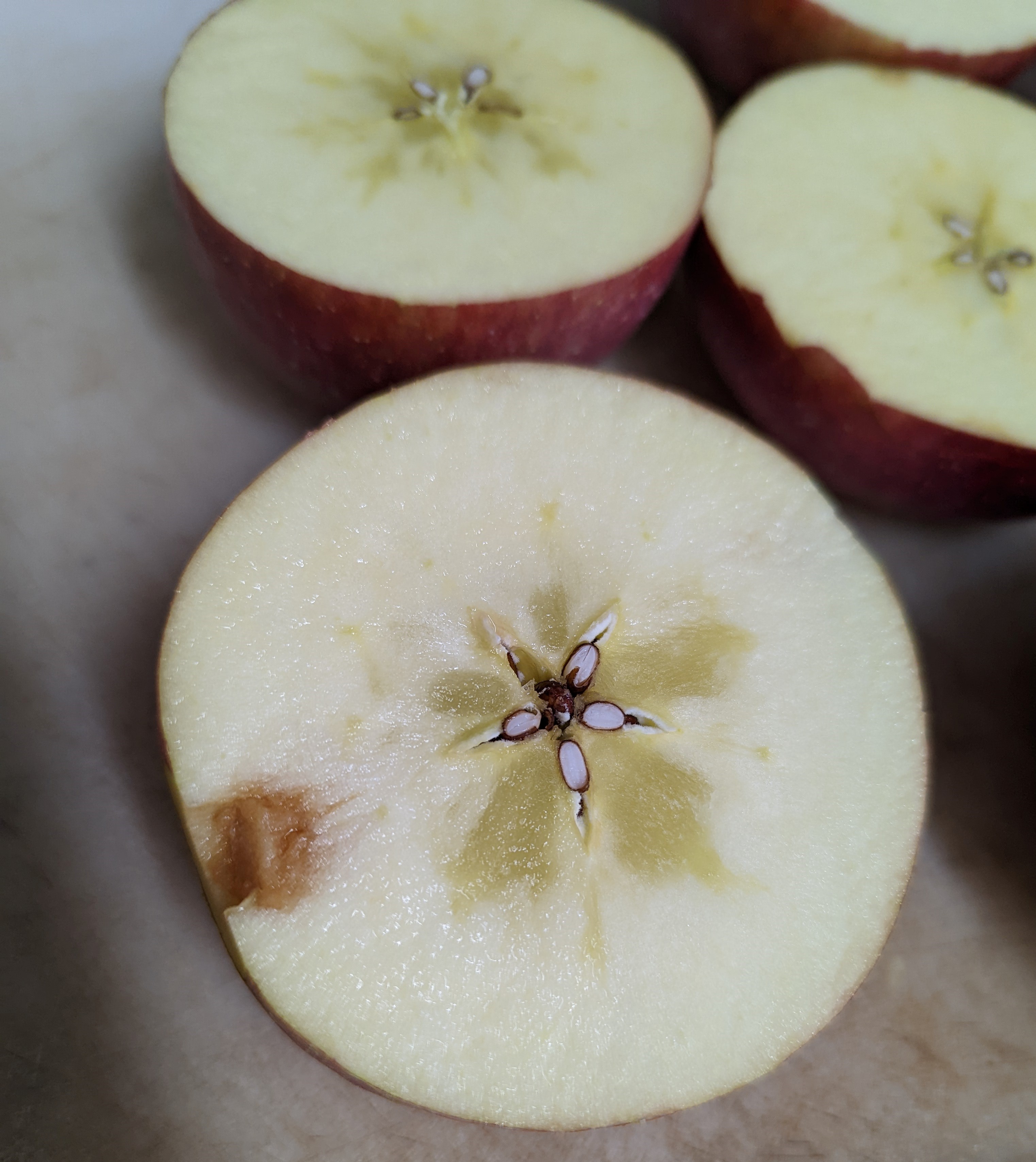 Apples cut in half